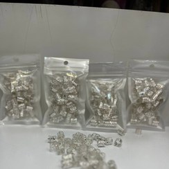 تصویر مهره مو روسی نقره ای سایز کوچک 