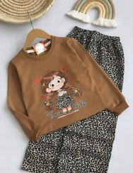 تصویر بلوز و شلوار مدل دختر ناز کد ۰۶ - قهوه ای / سایز۴۵ 