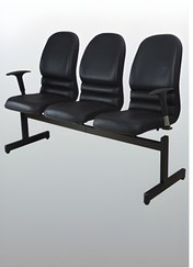 تصویر صندلی انتظار سه نفره مدل W 700 - چرم / مشکی / از سفید تا مشکی 3-seater waiting chair, model W 700