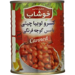 تصویر کنسرو لوبیا چیتی خوشاب با سس گوجه فرنگی ۳۵۰ گرم 