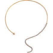 تصویر گردنبند طوق پیچی مهره‌دار روکش طلا 