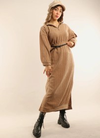 تصویر کفتان پاییزه کمرگت کش دار زنانه الا 