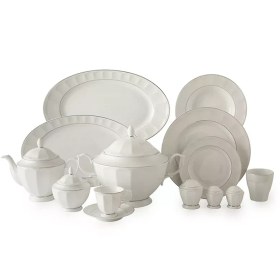 تصویر سرویس چینی زرین 12 نفره کامل دلسا (103 پارچه) Zarin Iran Neo-Classic Delsa 103 Pieces FDC Dinnerware Set