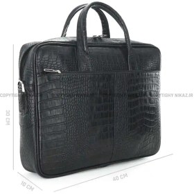 تصویر کیف اداری مردانه چرم طبیعی مدل سهند کد 1135 SAHAND leather men's Office bag | BLACK Color model - 1135