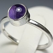 تصویر انگشتر نقره دستساز ظریف آمیتیست اصل و معدنی (A.1090) 