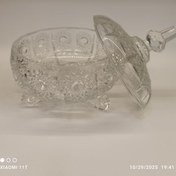 تصویر قندان آیکونیک شیشه‌ای تمام شفاف 02 Iconic glass candy in clear glass02