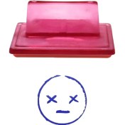 تصویر مهر طرح ایموجی صورت مدل چشم ضربدری 