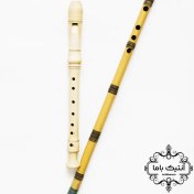 تصویر فلوت و نی - فلوت ساخت اندونزی - هر دو سالم - قدیمی 