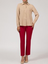 تصویر شومیز زنانه بیسیک آستین بلند یقه مردانه 30104 bornos | 68CFD56F41787674CC0D0A46