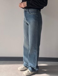 تصویر جین نیم بگ شُست کرم - ۳۱ 