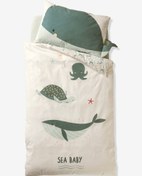 تصویر روتختی فرش و ست اتاق دخترانه و پسرانه مدل نهنگ و ماهی دریایی روتختی، فرشینه، پرده، ساعت دیواری، پوستر، کاغذدیواری، لوستر، آباژور، دیوارکوب، سبد اسباب‌بازی، سطل و جادستمالی