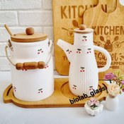 تصویر ست کنار گاز روغن ریز سرامیکی البالویی 