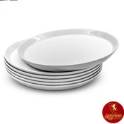 تصویر بشقاب تخت چینی زرین ایران فرم اس سایز ۲۷ سانتیمتر 