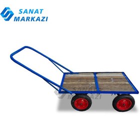 تصویر گاری چوبی سفارشی با چرخ فرغونی تو پر تحمل بار 1500 کیلو 