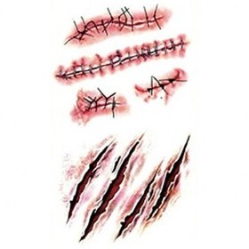 تصویر زخم مصنوعی گریم جوی لیو Zombie Scars Tattoos With Fake Scab Bloody 