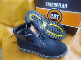 تصویر پوتین مردانه کاترپیلار (CAT) | رویه نبوک چرمی و چرم طبیعی | زیره ترمو | سایز ۴۰ تا ۴۴ - طلایی / 44 