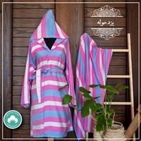 تصویر حوله تنپوش نخی سنتی یزدی طرح آریا کد 6 Cotton bathrobe towel