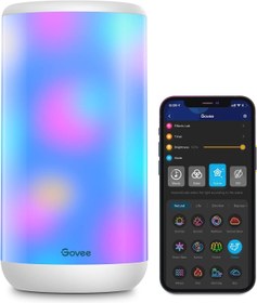 تصویر چراغ رومیزی هوشمند گووی مدل Govee RGBIC **English Title:** Govee RGBIC Table Lamp - Smart Lamp with Alexa Compatibility, Music Sync, 43 Scene Modes, Color-Changing LED for Bedroom