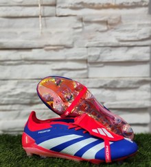 تصویر کفش فوتبال آدیداس پریدیتور سفید قرمز و آبی(بلینگهام) Adidas Predator Elite Foldover Tongue FG 