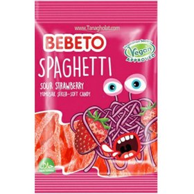 تصویر پاستیل اسپاگتی رشته ای با طعم توت فرنگی ببتو- 60 گرم 