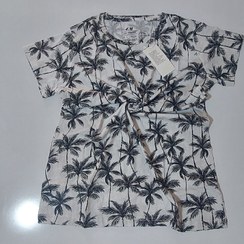 تصویر تیشرت نخ پنبه زنانه اچ اند ام قواره دار اصلی بنگلادشی T-shirt H&M