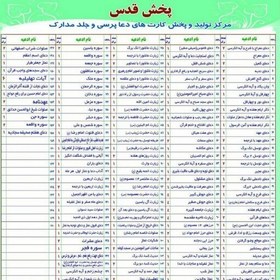 تصویر آیه 1 الی 6 سوره حدید 10 تایی تک برگ جیبی همراه مرکز تولید پخش قدس مجموعه سوره های منتخب از قرآن کارتی پخش قدس 