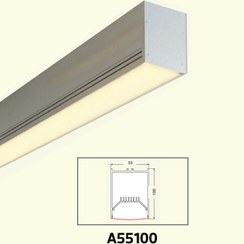 تصویر چراغ لاینر آویز رویه 55 میلیمتر اکولاین کد A55100 
