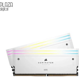 تصویر رم دسکتاپ DDR5 دو کاناله 6000 مگاهرتز CL30 کورسیر مدل Dominator Titanium RGB White ظرفیت 32 گیگابایت 