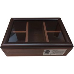 تصویر جعبه پذیرایی رایکا مدل 5 خانه - قهوه 