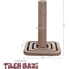 تصویر اسکرچر و اسباب بازی گربه مدل تیله بازی برند کدیپک Kedipek Cat Scratcher & Toy TileBazi Model