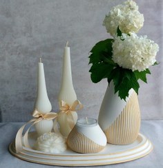 تصویر ست دکوری سنگ مصنوعی و شمع تزئینی مدل ایپک 