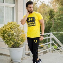 تصویر ست تیشرت و شلوار مردانه UNDER ARMOUR (زرد) 