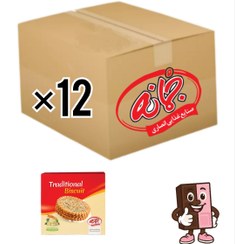 تصویر بیسکویت جو سنتی ۳۸۰گرم ۱۲عددی جمانه (با تزئین زیره.شوید و کنجد) Traditional biscuit