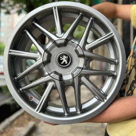 تصویر رینگ فابریک سایز ۱۴ (۱۰۸×۴) خرچنگی دودی اروند Original wheel size 14" (4×108) MG Arvand