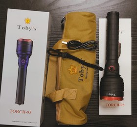 تصویر چراغ قوه حرفه ای و قدرتمند TOBY'S TORCH-95 مخصوص شب با کیفیت بالا و برد زیاد 