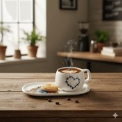 تصویر ماک و زیر ماگی سرامیکی کد476 Ceramic mug and sub-maggi code 476