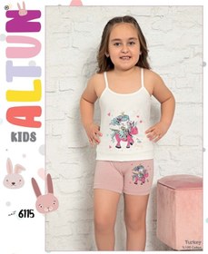 تصویر تاپ و شورت ست بچگانه دخترانه آلتون کد 6115 Altun T-Shirt, Short, Set For Children's, Code 6115