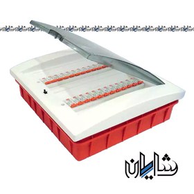 تصویر جعبه مینیاتوری 24 فیوز برق سارو مدل SA با ریل فلزی Saro SA model 24 electric fuse miniature box with metal rail