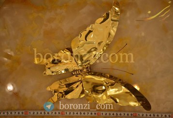 تصویر دیوار کوب برنجی پروانه بزرگ 