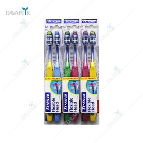 تصویر مسواک تریزا مدل فلکسیبل هد با برس متوسط دوتایی - Trisa Flexible Head Toothbrush 