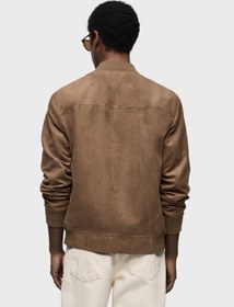 تصویر ژاکت بمبئی با اثر جیر برند mango man Suede-Effect Bomber Jacket