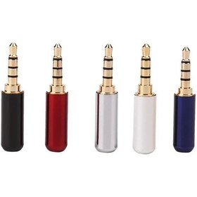 تصویر فیش نری AUX 3.5mm سه خط فلزی ا Male AUX 3.5mm three-line metal plug Male AUX 3.5mm three-line metal plug