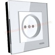 تصویر پریز ساده ویرا مدل کریستال سفید Veera Switch And Sockets White Crystal