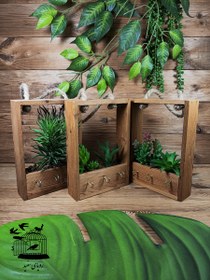 تصویر جا کلیدی و گلدان آویز طرح کاکتوس 