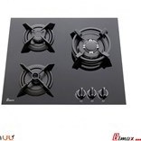 تصویر اجاق گاز شیشه ای ۳ شعله آروما مدل H 138 Aroma Glass Hob Model H 138