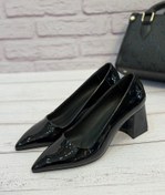 تصویر کفش مجلسی مدل بیتا ورنی پاشنه 5 سانت مشکی پ 