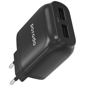 تصویر شارژر دیواری پرودو مدل PD-0203MEU به همراه کابل تبدیل Micro USB Porodo PD-0203MEU Wall Charger Aito-ID Micro USB Cable