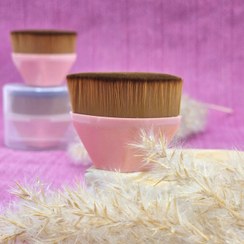 تصویر براش جادویی سایز کوچک کرم پودر - 1 عددی صورتی Small size magic brush for powder cream