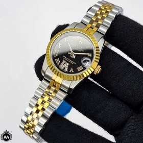 تصویر ساعت زنانه رولکس دیت جاست باتری صفحه مشکی Rolex Datejust RXS49L 