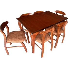 تصویر میز و صندلی ناهارخوری ۶ نفره گالری چوب آشنایی مدل ۷۰۱ 